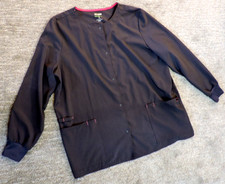 Scrubstar Ethical Fabric Gray lg sleeve snap front SZ XL scrub jacket 50" chest