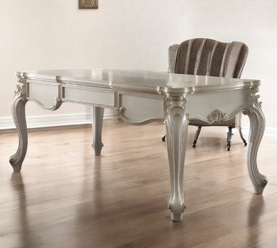 72'' White Wood Executive Desk With Three Drawers