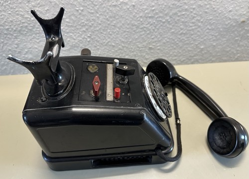 Telefon mit Kurbel und Wählscheibe - Zw UW 25b - Fernsprecher Antik - Afbeelding 3 van 11
