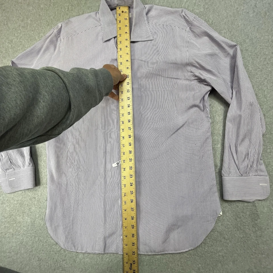 Ermenegildo Zegna Dress Shirt Mens 41 - 16 Stripe Long Sleeve Designer - Image 4 of 4