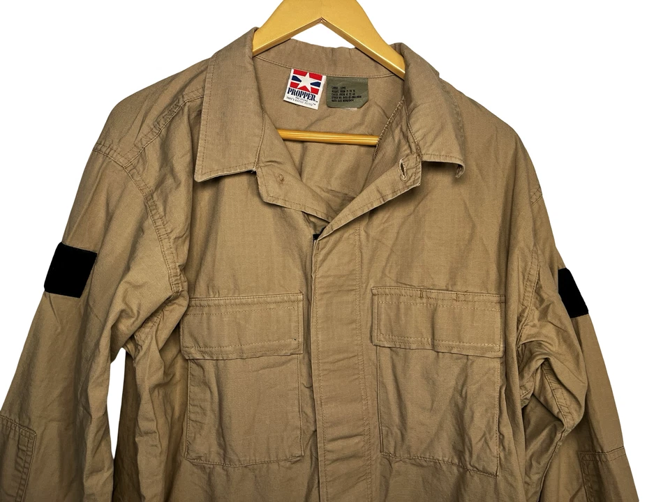 Propper Combat Coat Jacket Mens Large Long Khaki Tactical Military 100% Cotton - Image 2 of 4