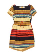 VINTAGE Womens Basic Dress UK 12 Medium Multicoloured Striped AK09