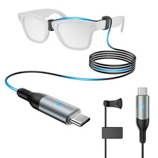 Charging Cable for Ray-Ban Meta Smart Glasses, USB-C Clip-On Contact 4.9FT/1.5M