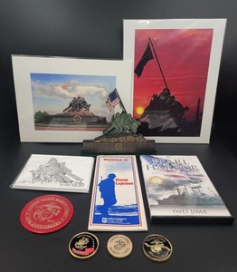 US Marine Corps & Iwo Jima Collectibles & Memorabilia Camp LeJuene Map Coins Etc