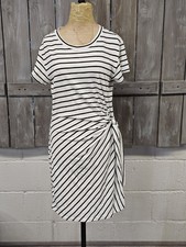 Women's GAP Black And White Strioed Sarong Dress Size Petite Medium NWT