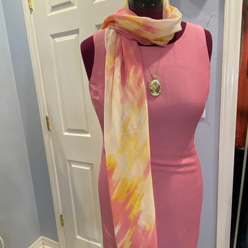 Abito Ann Taylor misto lino senza maniche rosa carriera casual taglia 8 - Foto 13 di 13