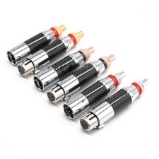 Carbon Fiber Female Male XLR to Female RCA Adapter Plugs FXLR -FRCA Pair 