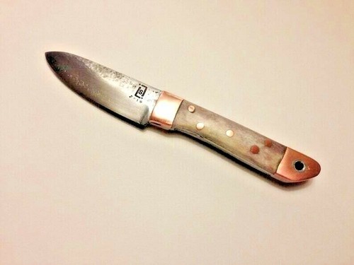 Cuchillo ligero de punto de caída con funda, hecho a pedido, acero al carbono forjado, astas - Imagen 4 de 6