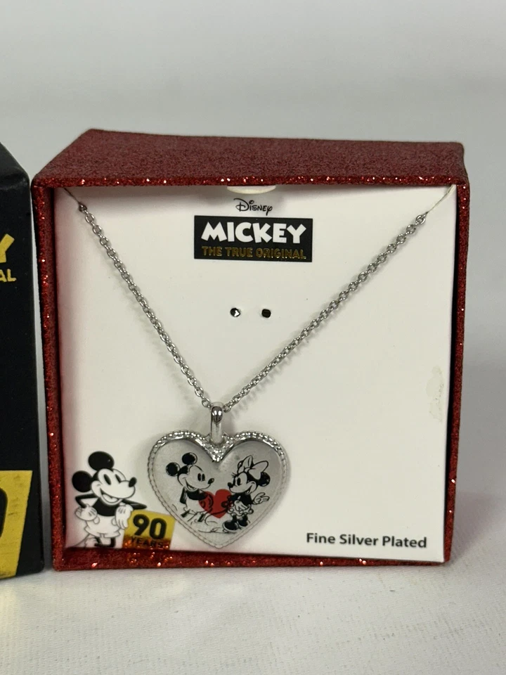 Disney Mickey Mouse Original 90 Years Anniversary Necklace Silver Plated Girl - Image 2 of 4