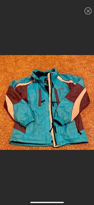 ski jacket unisex boys or girl size 10 to 12 waterproof blue color 