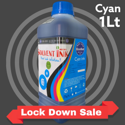 1Lt Eco Solvent CYAN Ink for Roland, Mutoh, Mimaki, Agfa SOLJET Wide Printers 