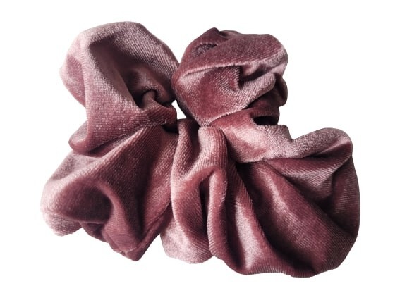 NEW 15cm Dusty Pink Large Velvet Scrunchie Elasticated Bobble Hair Tie Fashion
