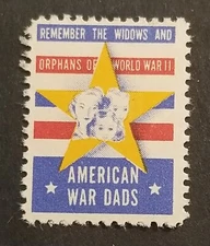 US American War Dads WWII Remember Widows Orphans MNH Mint OG Poster Stamp z6704