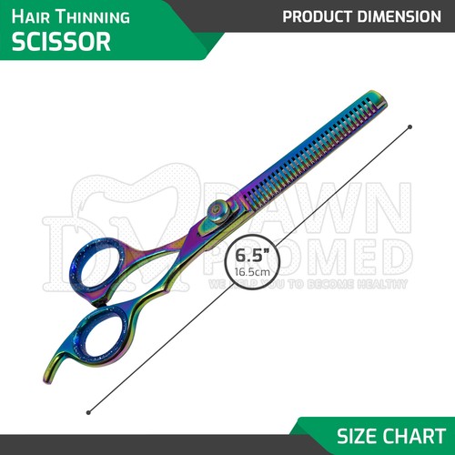 Tijera profesional de corte y adelgazamiento de pelo para barbero 6,5" arco iris alemán G - Imagen 5 de 12