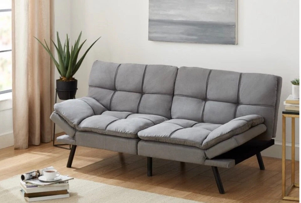 Mainstays Contemporary Memory Foam Futon, Relaxing and Comfy with Arm Rest. - Image 3 of 4