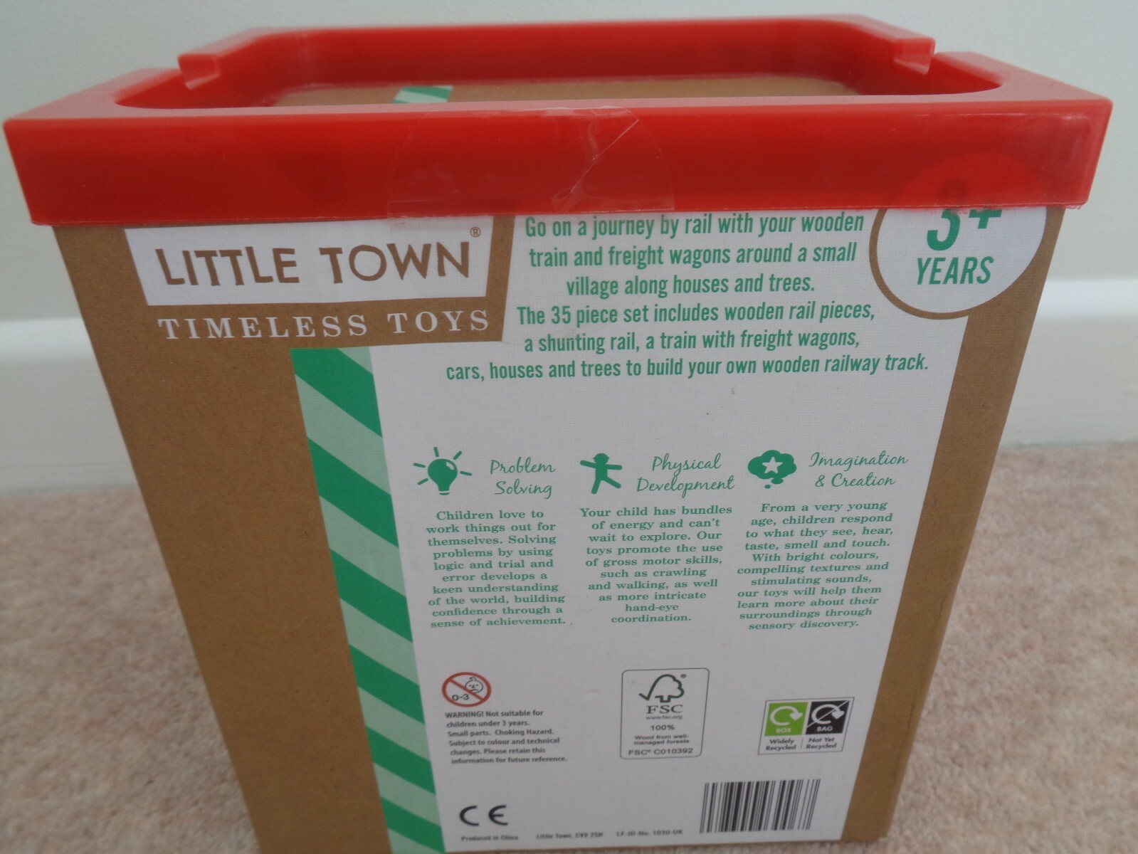 little town timeless toys wooden railway set