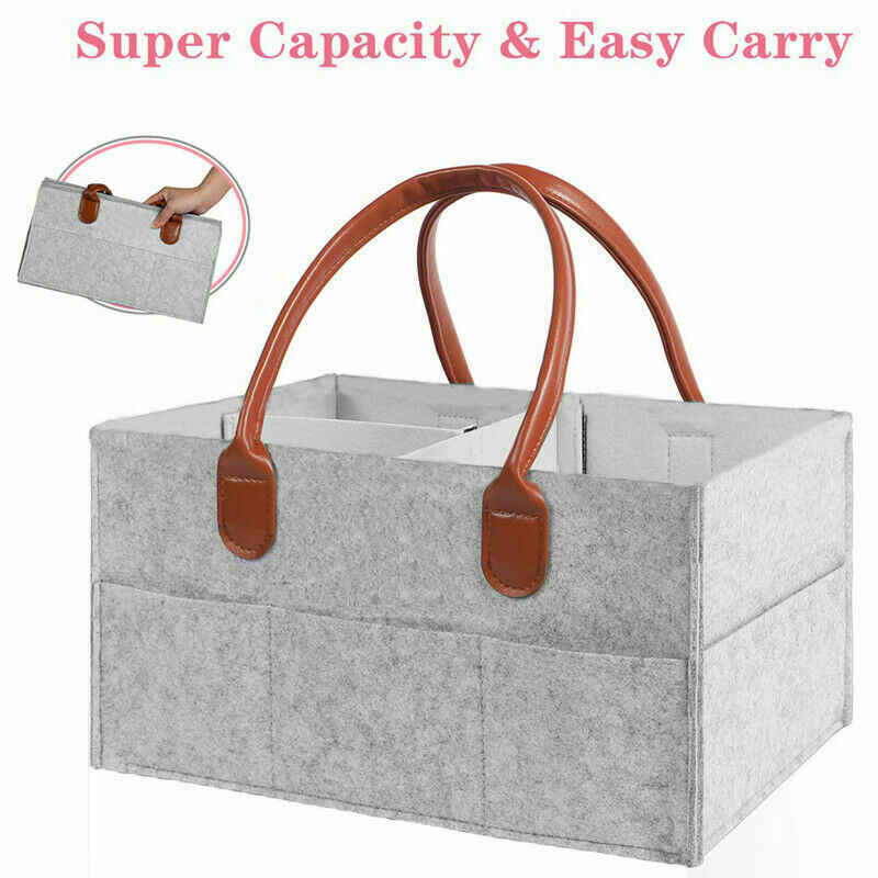 Baby Diaper Container Organizer Caddy Felt Changing Kids Storage Carrier Bag UK