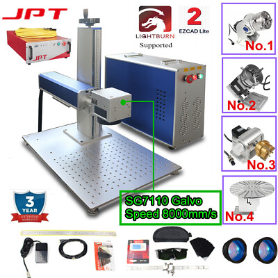 50W/20W/30W JPT Fiber Laser Marking Machine Metal Engraver SG7110 Galvo 8000mm/s
