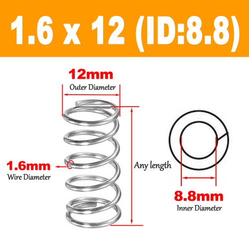 Resorte de compresión 10-15 mm de diámetro y 10-120 mm de longitud presión grande 1,6 mm de diámetro de cable - Imagen 21 de 24