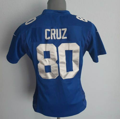 New York Giants Jersey #80 Victor Cruz Nike Blue Shirt Size Boys L NFL Football - Picture 2 of 7