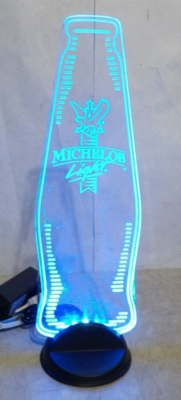 Vintage Michelob Light Beer Transparent Blue Lighted Bottle Figure