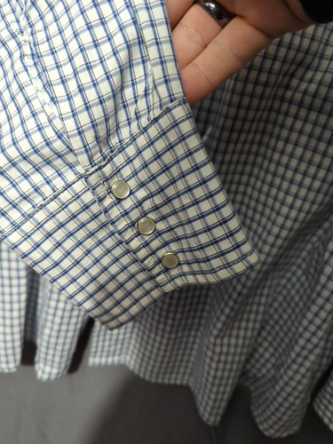 Wrangler Western Plaid Pearl Snap Mens 3XL Long Sleeve Shirt - Picture 4 of 7