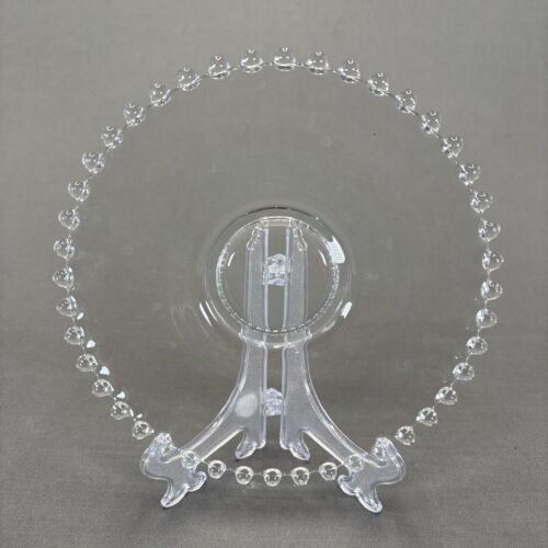 Imperial Glass Candlewick Mayonnaise Bowl with Underplate Clear Glass Balls - Picture 3 of 8