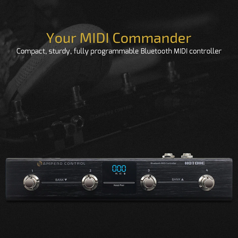 Hotone Ampero Control 4 Botones Bluetooth MIDI Pedal Controlador de Pie Foto 2 de 4