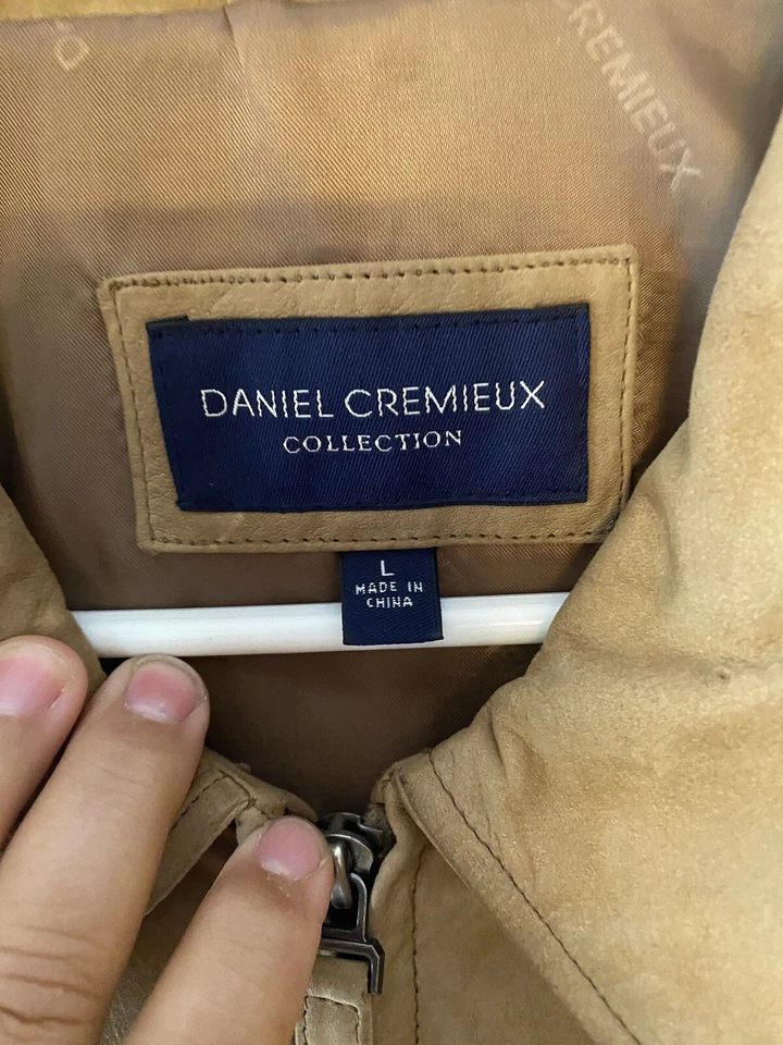 Daniel Cremieux Bomber Soft Cowhide Lined Lightweight Jacket  Large  Brown Vtg - Image 2 of 4