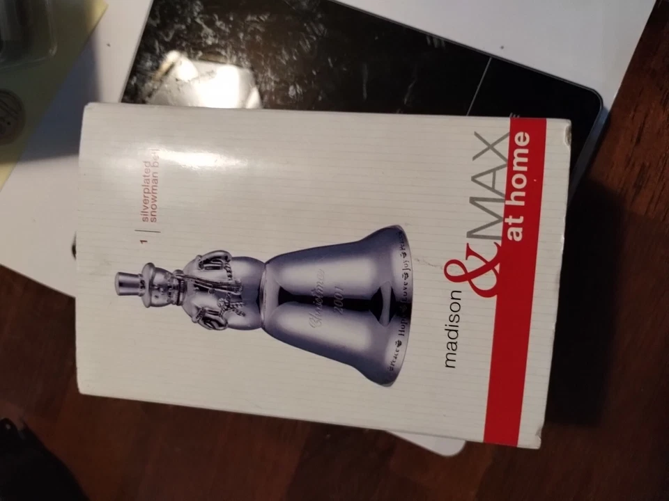 MADISON & MAX AT HOME SILVERPLATED CHRISTMAS SNOWMAN BELL - 2001 - Image 2 of 4