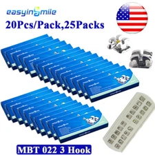 25Packs Dental Orthodontic Brackets Metal MINI Braces ROTH MBT 022 3/345 Hooks