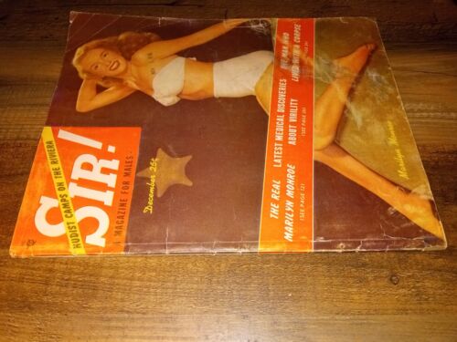 Sir! A Magazine For Males December, 1952 Nudist Camps, Marilyn Monroe - Picture 2 of 18
