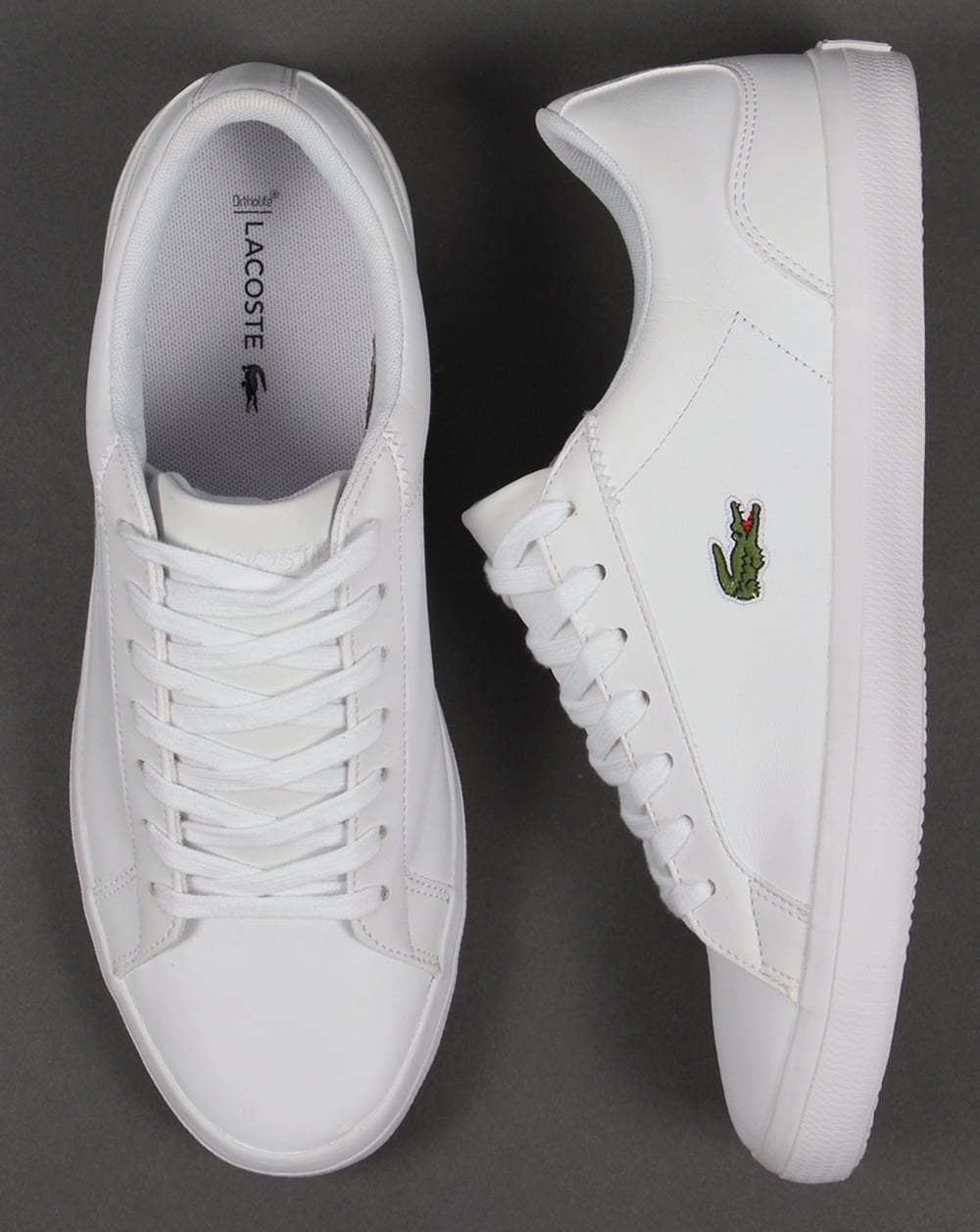lacoste white leather trainers