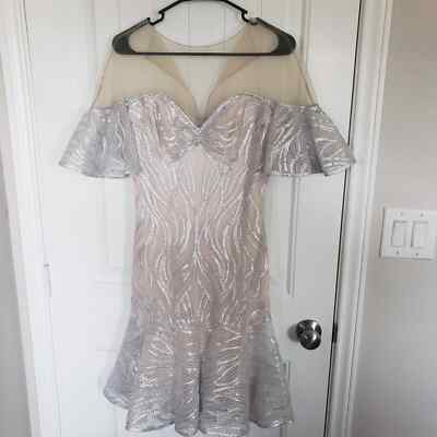long sleeve sequin dress silver Long Sleeve Sequin Mini Dress