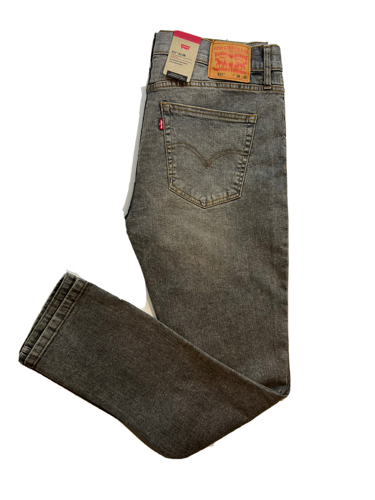 Levis mens 511 SLIM fit jeans gray  Size W38 L32 RRP£95 image 6