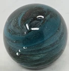 Kerry Glass? Paper weight Murano Style Vintage Emerald Green Swirls Bubbles Ball