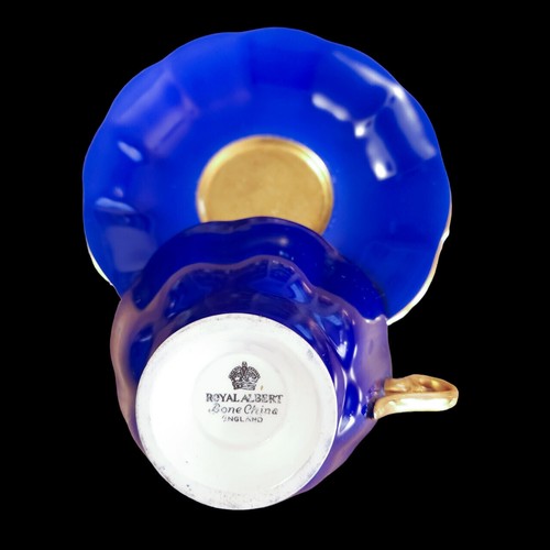 Royal Albert Cobalt Blue with Gold Center Teacup & Saucer Set - Picture 6 of 6