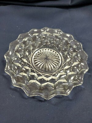 Fostoria AMERICAN BREAD AND BUTTER PLATES 6''  glass CUBE 