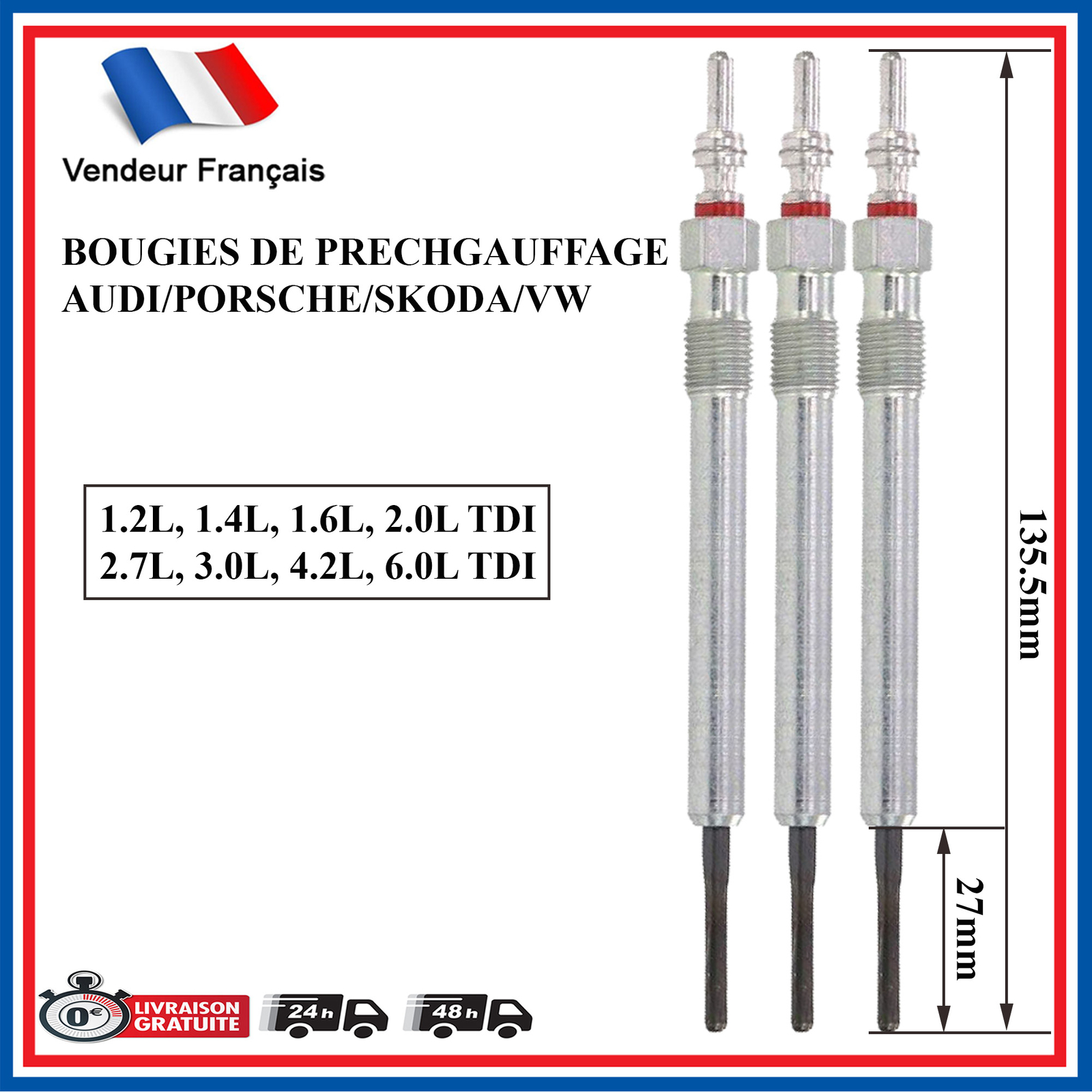 Bougie Préchauffage Audi A6 A7 Anti Fumée Blanche Moteur Tdi 0250403009