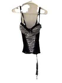 Spree Bustier Zebra Print Set Lingerie Sexy Women’s Nightwear Size M  Corset 