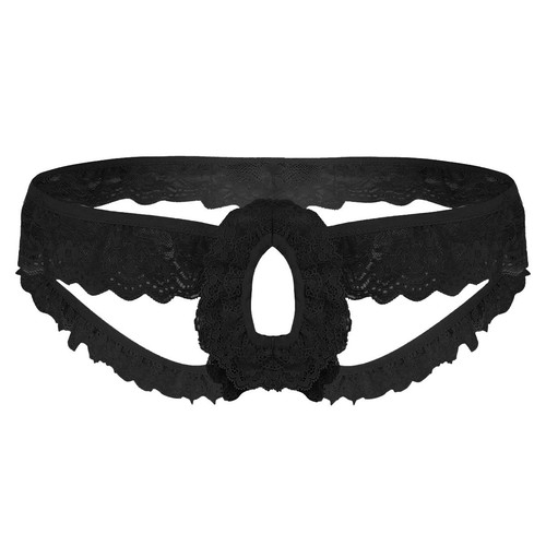 Biancheria intima da uomo Frilly stringa a G lingerie sissy senza uncinetto mutandine slip - Foto 7 di 10
