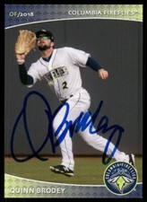 2018 Columbia Fireflies QUINN BRODEY Signed Card autograph auto METS
