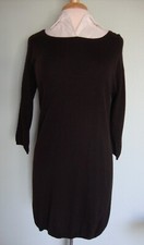 Alfani Sloane Casual Deep Brown Sweater Dress with Blouse Inset Size Medium