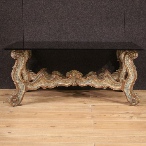 Petite Table en Bois Verni Meuble Style Ancien Table Salon Étage Verre 900 - Photo 3 sur 12