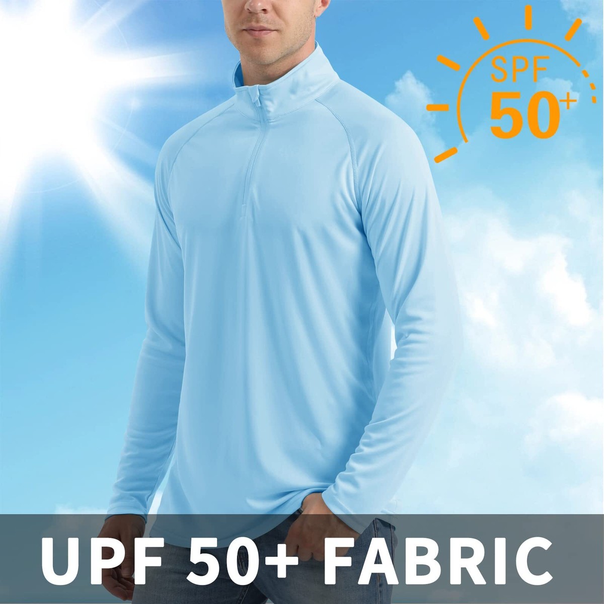 MAGCOMSEN Men's UPF 50+ Long Sleeve Quarter Zip Sun Shirt - Quick Dry Fishing & Outdoor Top 9 thumbnail image