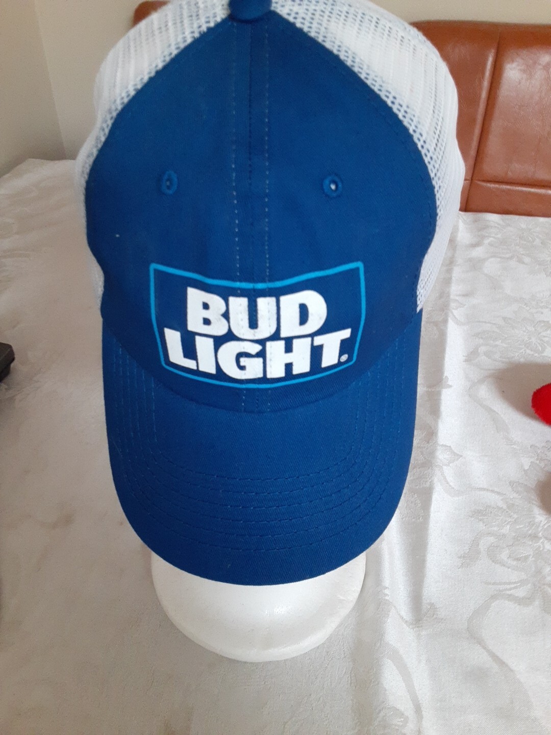 BUD LIGHT Beer Baseball Cap Hat One Size Snapback Mesh 6-Panel Blue White