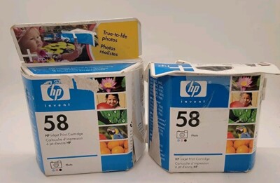 Genuine - HP 58 - Lot of 2 - Photo Ink Cartridges - Best By 2006/2007 ...