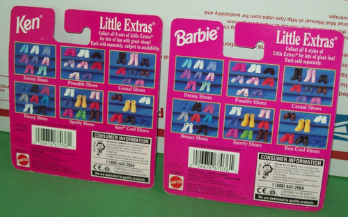 Barbie Ken Lot Little Extras Cool Sporty Shoes Multi Color 1997 1998 Sealed - Picture 5 of 14