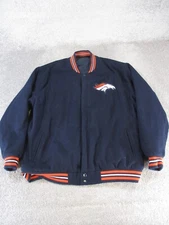 Vtg Denver Broncos Varsity Jacket Mens 3Xl Jh Design Blue Orange Bomber