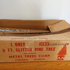 Metal Trees Corp Aluminum Christmas Glitter Pine Tree 6’ 57 Branches READ